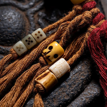 Ancient Tibetan Mala | Handcrafted Yak Bone Swastika Beads