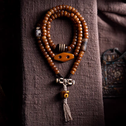 Tibetan Yak Bone Mala with Vajra – 108 Beads of Timeless Elegance