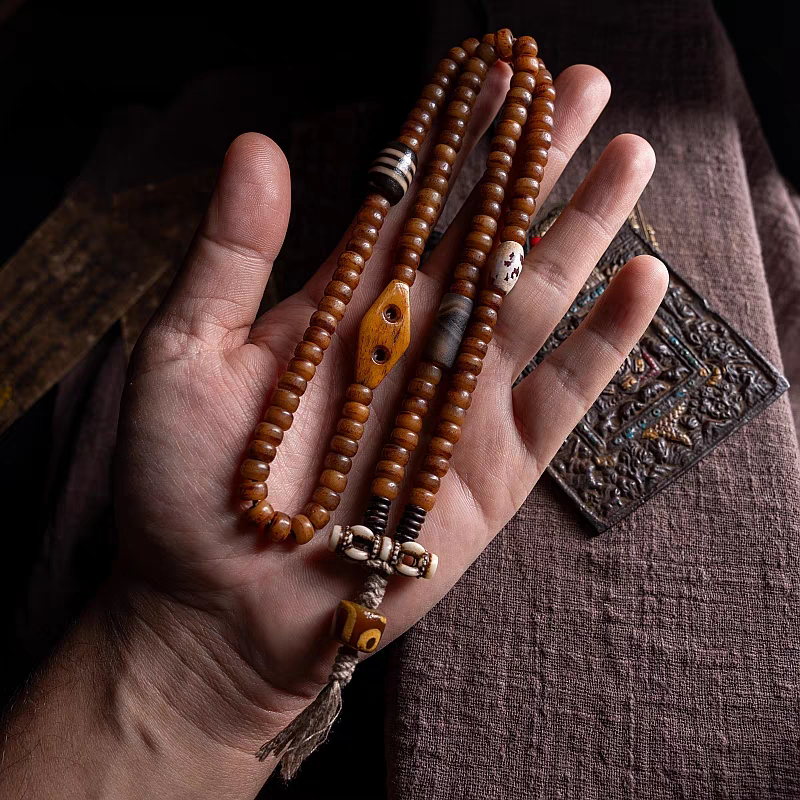 Tibetan Yak Bone Mala with Vajra – 108 Beads of Timeless Elegance