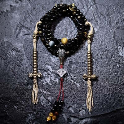 Jambhala Golden Obsidian Mala Beads