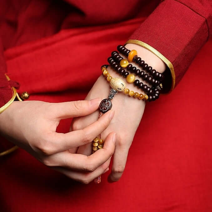 BuySend Red Palm Beads Multilayer Bracelet Online FNP